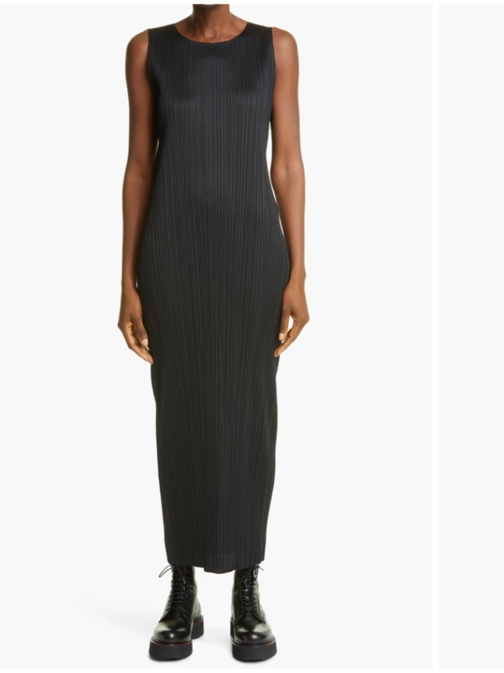 PLEATS PLEASE Issey MIYAKE Vintage Midi Dress Black Sz 1 - Picture 6 of 9